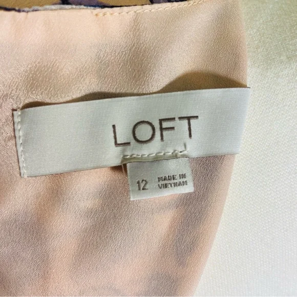 LOFT Floral Puff Sleeve Mini Flare Dress size 12 - Picture 10 of 11